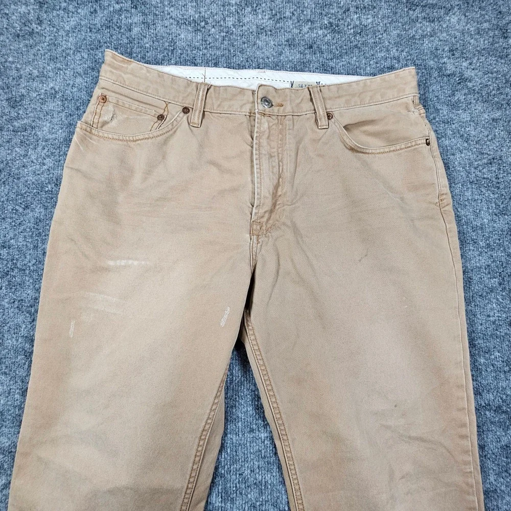 Polo Ralph Lauren Classic 867 Mens 34x29 Distressed Khaki Pants Cotton Twill Tan